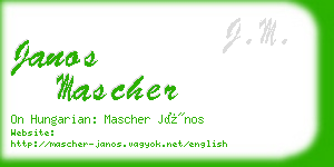 janos mascher business card